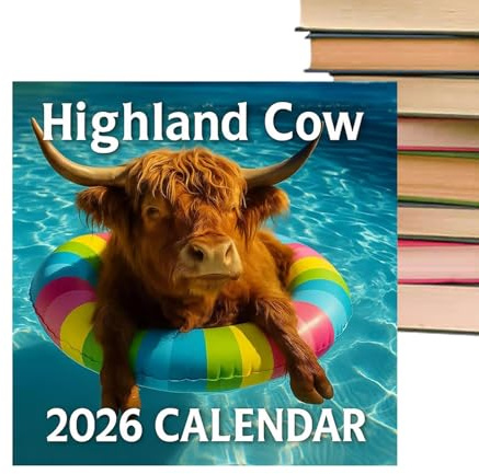 Calendario 2026 de 12 meses – Calendario de pared de de las tierras altas, calendarios para profesores y estudiantes, papel grueso mensual para profesores, estudiantes, hogar, oficina, dormitorio