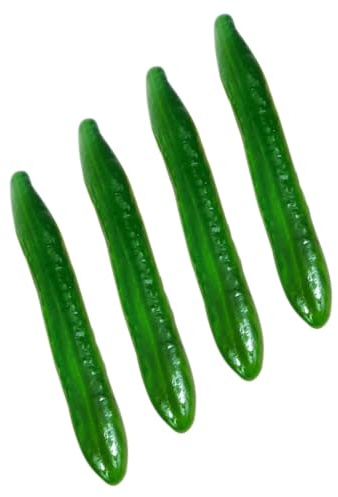 Veemoon 4 Piezas de Pepinos Artificiales de Espuma para Decoración de Vitrinas Modelos de Simulación de Pepinos Realistas Accesorios de Verduras Falsas para Hogar y Cocina Adecuado