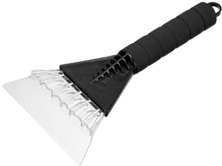 QUARKZMAN Rascadores De Hielo para Parabrisas De Coche 10 X 5 Herramienta De Eliminación De Escarcha De Ventana Rascadores De Nieve con Mango De Espuma para Coche SUV Camión, Negro