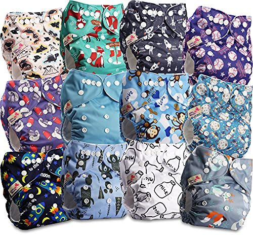 Littles and Bloomz FLP2-1204 Windel, wiederverwendbar, Standard-Popper, 12 Windeln