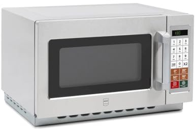 METRO Professional Mikrowelle GMW1034S, Edelstahl, 55.3 x 48.5 x 34.3 cm, 100 Programme, 60-Minuten-Timer, 34 L, max. Tellerdurchmesser 32 cm, silber