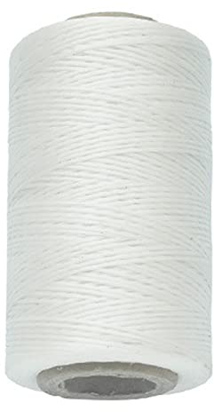 Anawakia 260 m Wax Thread Sewing Thread All-Purpose Waxed Leather Thread Cord Leather Yarn Sewing Craft Saddle Thread Thread Diameter 0.8 mm (White)