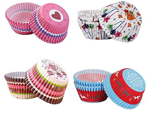 SUpotry 400 Piezas Papel Molde Muffin Cases, Papel para Cupcakes, Capsulas Cupcakes, Adecuado para Repostería Horno Pastel, para Muffins, Cupcakes, Cumpleaños, Bodas, Fiestas