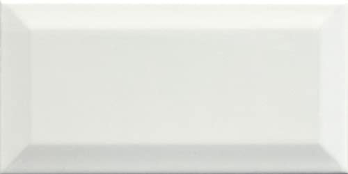 Metro White Ceramic Wall Bathroom Tile Subway Brick Effect 100mm x 200mm Bevelled Edge Kitchen Tiles Gloss Finish 1m2 Box of 50