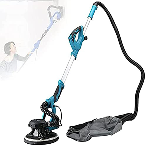 Lijadora para Paneles de Yeso, lijadora eléctrica de 1800 W, rectificadora de Pared telescópica de Velocidad Ajustable con Accesorio de vacío y Luces LED para Lijado de Techo,