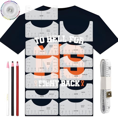 Guida alle Regole di T-shirt 18 Pezzi Righello Allineamento T-shirt Guida Righello T-shirt Strumenti di Allineamento T-shirt per fai da te Forniture di Design in Tessuto