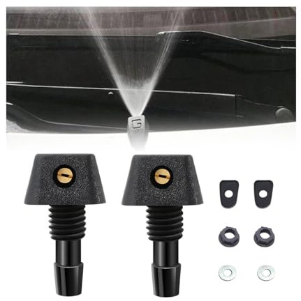 JNNJ 2 Pezzi Ugelli Lavavetri Anteriori, Getti Lavavetri Parabrezza Spruzzatore, Plastica Ugello Tergicristallo Ugello Spruzzatore Auto, Ugello Lavavetro Universale per La Maggior Parte Delle Auto