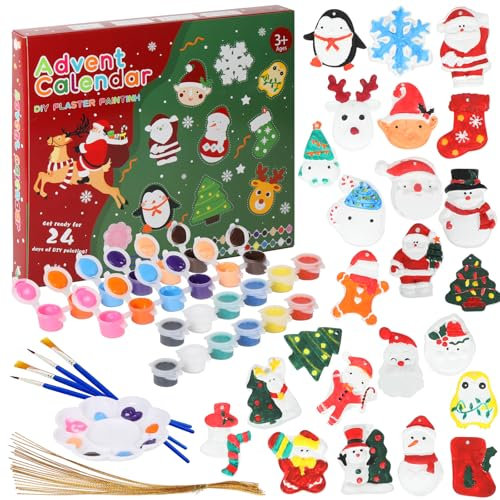 Adventskalender 2025 Kinder Malset, 24 Tage Weihnachtskalender Countdown Advent DIY Kreative Kunst und Kunsthandwerk für Kinder, Adventskalender 2025 Weihnachten Spielzeug Geschenke für Jungen Mädchen
