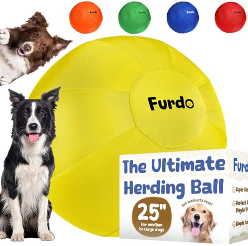 Furdo Herding Ball för hundar, för australisk herde, för nötkreatur, för Border Collie, för blå klackare och andra medelstora till stora hundar, vallande hundboll, vallning hundleksaker, hästboll - 63