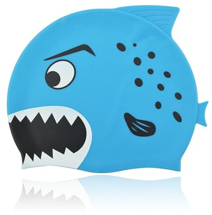 Bonnet de Bain Enfants Cheveux Long, Bonnet de Natation Filles, Garçons, Adolescents avec Longs Cheveux Bouclés, pour Enfant 2 à 8 Ans, Bonnet de Natation Filles, Garçons, Adolescents