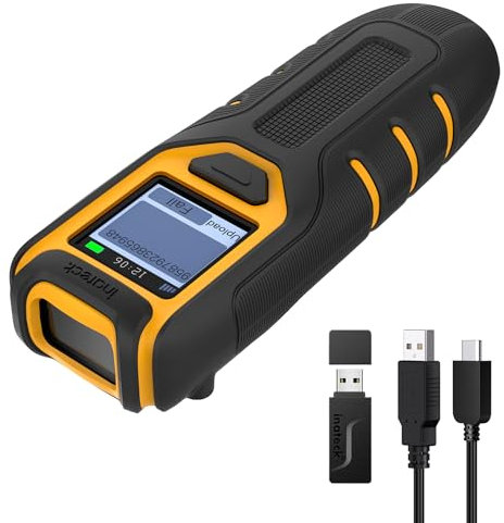 Inateck Barcode Scanner Bluetooth, 1D 2D QR Code Scanner Kabellos 2.4GHz, tragbarer kabelloser Barcode-Scanner mit Bildschirm, Handscanner mit APP und SDK, BCST-47