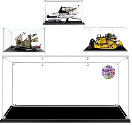 AAABOX 60x40x30cm Grande Vitrina,3mm Transparente Acrílico Caja de Exhibición para Lego NASA Space Shuttle Discovery 10283 Cat D11 Bulldozer 42131 71797 21351