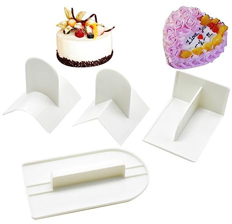 Mikinona 4 Pezzi Spatole per Torte Raschietto e Lisciatore per Fondente da Spatola Forma t e u Bianca Utensili per Dolci Realizzato in Materiale Sicuro e Lavabile in Lavastoviglie