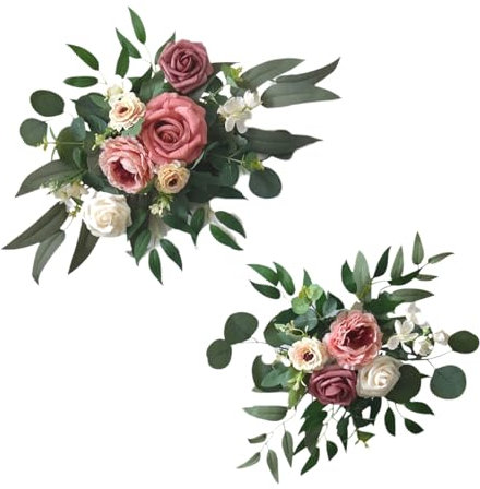 carotoe 2 pezzi fiori artificiali festoni decorativi festoni per cerimonia di nozze segno ricevimento sfondo decorazione del partito