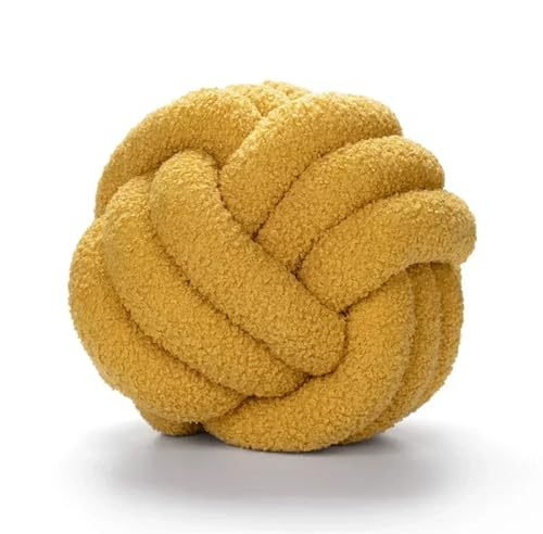QWWQYDY Cojin Nudos Almohada rellena con Bolas de Nudo, cojín Felpa Lana, Almohada Anudada Decorativa Hecha a Mano, Cojines for Dormir(Ginger,28CM)