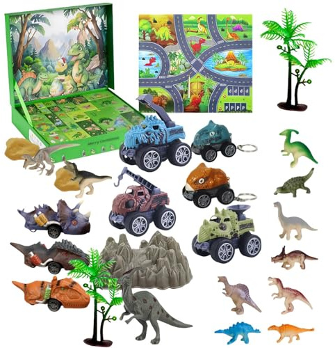Weihnachts Dinosaurier Countdown | 24 Tage Dinosaurier Spielzeug - Countdown bis Weihnachtskalender - für Kleinkinder, Teenager, Erwachsene, Mädchen, Frauen, Männer, gehen