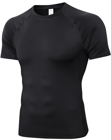 POIHIDE Men's Compression Shirts Short Sleeve Base Layer Sports Gym Tops Muscle Fit T Shirts Lightweight Workout Running Activewear Fitness Cycling Top Clothes for Men Compression Top Undershirts