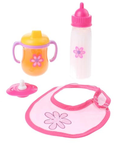 Johntoy Baby Rose Essenszeit Puppe Spielset, 4 stück