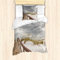 ABAKUHAUS Strand Bettbezug Set, Tropical Gulf Island, Milbensicher Allergiker geeignet mit Kissenbezügen, 135 cm x 200 cm - 80 x 80 cm, grau-Creme