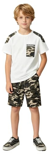 LOLANTA Pojkar tonåring kamouflage långärmad t-shirt + byxor kläder set hip hop dans träningsdräkt