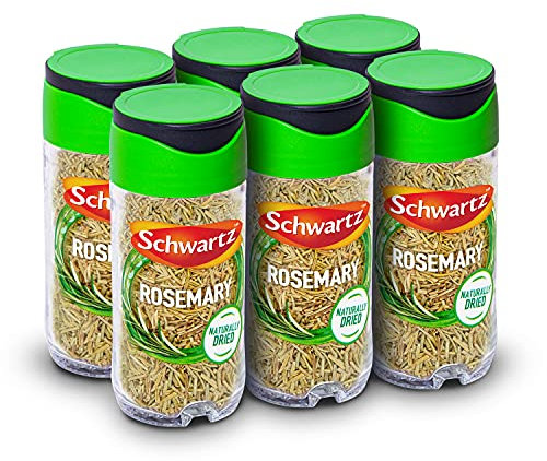 Schwartz Rosemary 18 G | Jar | Pack of 6 | Naturally Dried For Intense Taste | Piny Citrus Flavour | Herbal and Woody Taste | Distinctive Aroma | Perfect for Roasted Meat, Fish & Vegetable Dishes