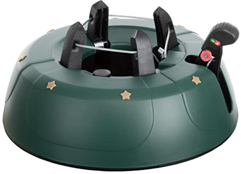 Brandsseller Soporte para árbol de Navidad con palanca de pie, técnica de cuerda única y seguridad, verde