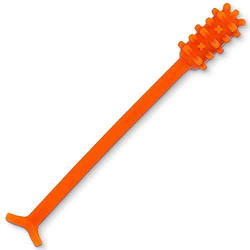 Denture Dart V2 Denture Gel Adhesive Remover - Remove Denture Gel Adhesive from Mouth & Gums, Denture Glue Removal Tool, Oral Hygiene Product Accessories, Scraper w/Textured Grip and Rigid Bristles