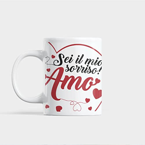 Gesar Tazza Sei il mio Sorriso Ti amo - Tazza Innamorati - Ottima Qualità - Regalo per amore - Regalo San Valentino - I Love You - Tazza Natale - Tazza Natalizia - Idea Regalo Natale