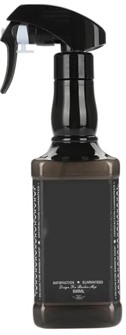 Professional Barber Spray Bottle, 500ml Black Plastic Hair Salon Mister with Adjustable Stream Settings, Retro Style Water Sprayer for Hairdressing