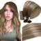 Easyouth Bondings Extensions Echthaar Remy Keratin Extensions Echthaar Balayage Utip Haarverlangerung Darker Brown Mix Mittelbraun und Mittelblond 40cm 50g/50Stück #3/8/22