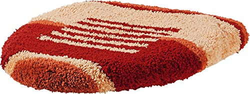 REDBEST WC-Deckelbezug Houston - mit Gummizug, Flauschiger Flor, pflegeleicht, Rutschhemmende Beschichtung - Terra Größe 47x50 cm