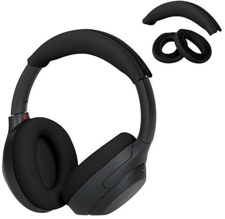 kwmobile Kopfband Abdeckung Ohrpolster Set kompatibel mit Sony WH-1000XM4 / WH-1000XM3 - Headband Case - Kopfhörer Ersatz Polster - Schutz in Schwarz