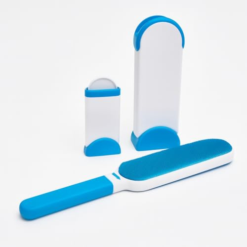Pet Hair Remover Lint Brush With Self-Cleaning Base | Cleaning Brush Fur Remover | Reusable Fluff Remover for Clothes, Double-Sided Fur Cleaner | For Dog & Cat
