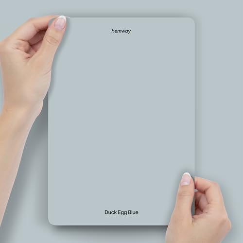 Hemway Duck Egg Blue Peel & Stick Sample Chalk Paint | A5 Accurate Colour Swatch, Mess-Free Alternative to Paint Tester Pots, Easy To Use, Eco-friendly, for Interior Furniture & Walls
