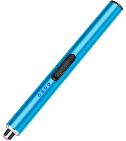 Electric Candle Lighter USB C Rechargeable Long Reach Arc Plasma Lighter for BBQ, Candles, Camping (Blue)