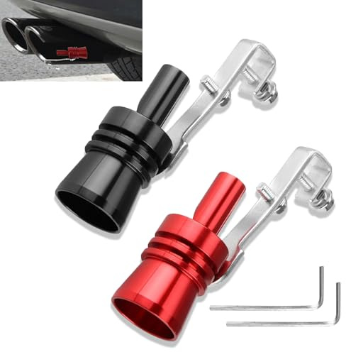 Xiciki 2 PCS Exhaust Whistle, Aluminum Alloy Turbo Sound Booster, Universal Exhaust Pipe Modifications for Car Motorcycle SUV Automotive Accessories