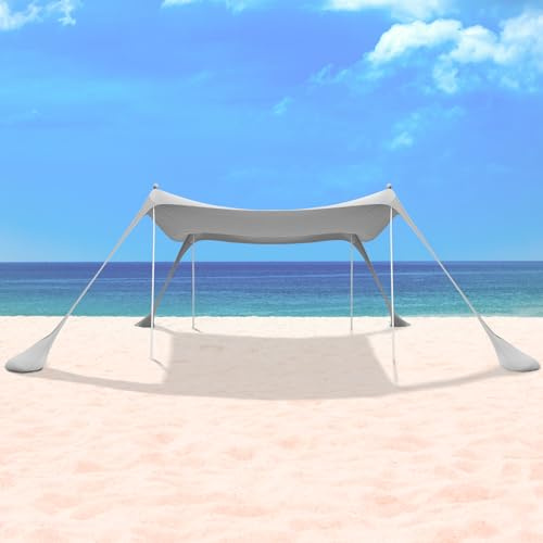 Night Cat Abris de Plage Lycra Tente de Plage Ombre Tente Abri Auvent Protection UV UPF50+ avec Sac de Sable Ancres pour Plage Pique-Nique Pêche Camping
