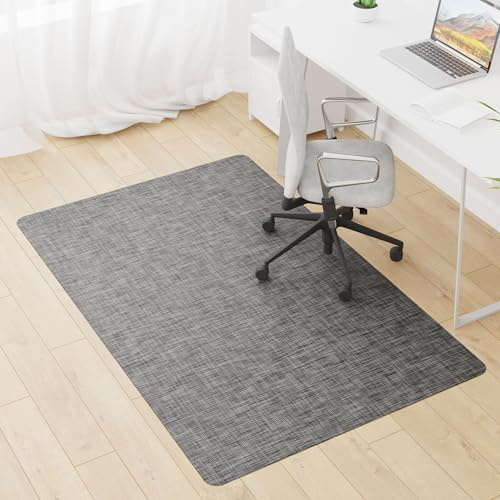 HOMEK Office Chair Mat for Hardwood Floor | 91×122cm Floor Protector Mat for Office Chair, Large Computer Chair Mat for Hard Floors, Heavy Duty PVC Mat, Dark Grey