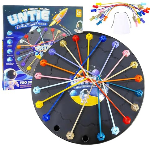 RQAMRCU Brainy Knots Rope Untangling Game，Children's Rope Challenge Game，Strategy Untangling Challenge Puzzle ，Suitable for Family Parent-Child Interaction, Travel & Parties Gifts