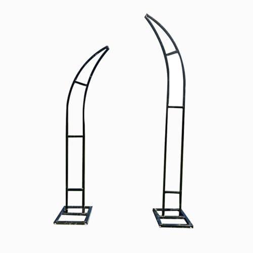 Arco da giardino in metallo per sfondo di nozze, supporto per arco a palloncino a mezza luna, decorazione per cerimonie (nero, 180 cm e 209,8 cm), perfetto per eventi e celebrazioni