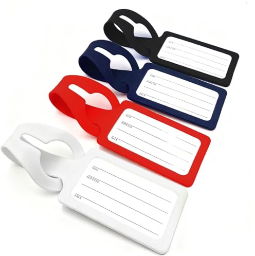 JYNXOR 4 Pezzi Etichetta per Valigie,Etichette per Bagagli, PU Targhette Valigia,Bagaglio Accessori da Viaggio Luggage Tags, Viaggio Luggage Tags,individuare rapidamente la valigia da viaggio