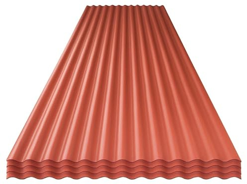 StormGuard Set da 5 lastre Ondulate in PVC – 90x200 cm Rosso – Copertura Tetto Impermeabile – Tetti di Verande, Carport