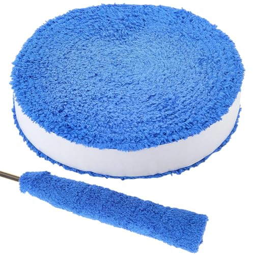 CREATCABIN Ruban Adhésif Absorbant pour Raquette Tennis Raquette Badminton Surgrip Bande Anti Transpiration Antidérapante Rouleau Absorbant Réduction des Chocs pour Raquette Pickleball Guidon Bleu