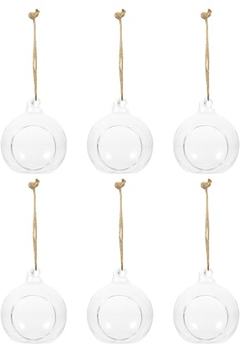 BCOATH 6 Jarrones Colgantes de Vidrio para Plantas Hidropónicas y Decoración de Jardín, Fáciles de Decorar y Almacenar, Ideales para Sala de Estar y Bricolaje