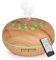 WD&CD Aroma Diffuser Luftbefeuchter 550ml mit Fernbedienung, Ultraschall Vernebler Duftlampe Öle Diffusor mit 7 Farben LED Wasserlose Abschaltautomatik - Leichte Holzmaserung
