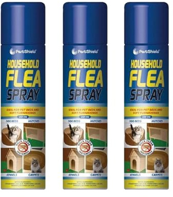 PEBBLE HUG Flea Spray Home Animal Cats Dogs Kill Fleas Tick Protection, Kills & Repel Fleas, Repellent for Dogs, Puppies, Kittens Anti-Tick Spray (Pack of 3)