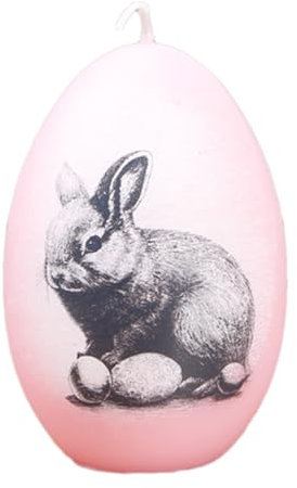 Kerze Ei Osterei Osterhase Deko Osterkerze rosa 60/90 mm