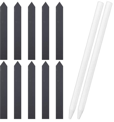 Lot de 10 étiquettes pour plantes, 2 stylos en stéatite, étiquettes en ardoise noire, étiquettes d'insertion pour plantes, plaques de marquage des plantes, inserts d'étiquettes de jardin, convient