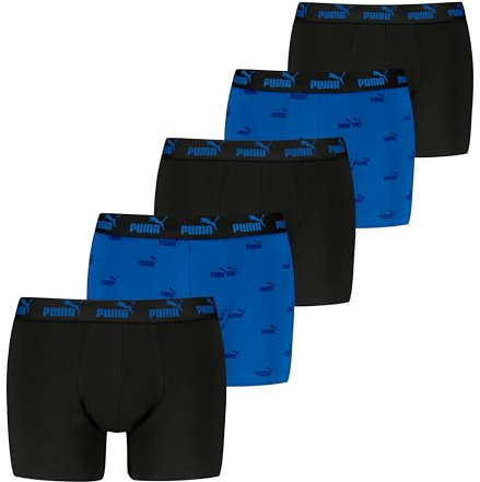 Puma Lot de 5 Boxers imprimés avec Logo pour Homme, Bleu Combo, L