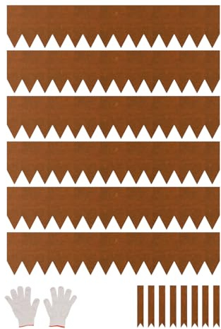 VEVOR 6 PCS Borde de Acero para Paisajismo 1016 x 203,2 x 1,5 mm, Resistente a la Intemperie y Antioxidante, Cerca de Jardín Borde de Césped para Parterres de Flores, Divisor de Caminos de Patio